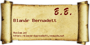 Blanár Bernadett névjegykártya