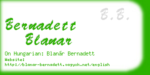 bernadett blanar business card