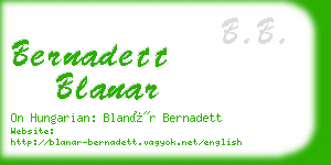 bernadett blanar business card